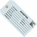 Bsc Preferred 4 3/4 x 2-3/8'' - ''Accepted'' Inspection Tags 2 Part - Numbered 000 - 499, 500PK S-7221BLU